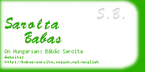 sarolta babas business card